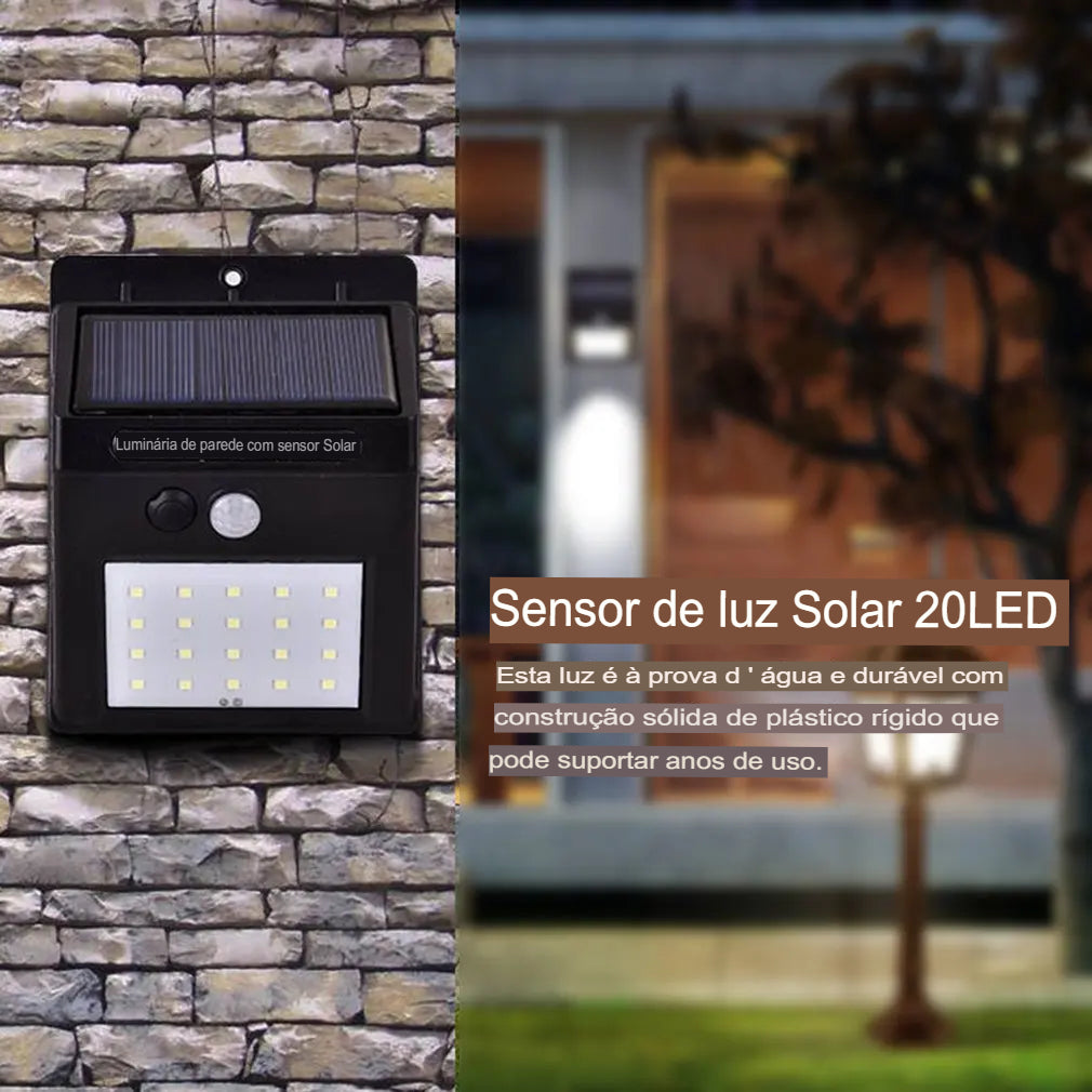 Luz Solar de Sensor PIR de 20 LEDs - Impor MA