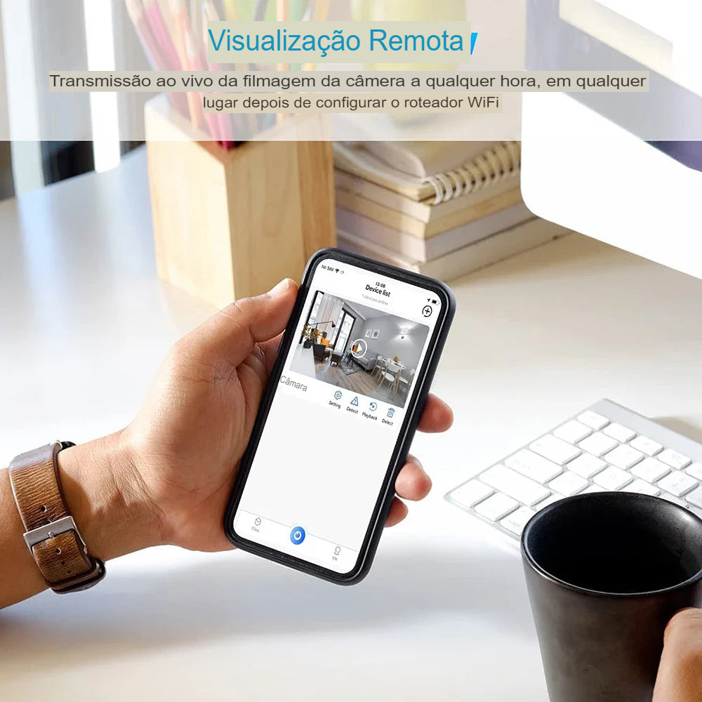 Câmera HD QULE com Suporte Wi-Fi e Duplo Alarme - Import MA